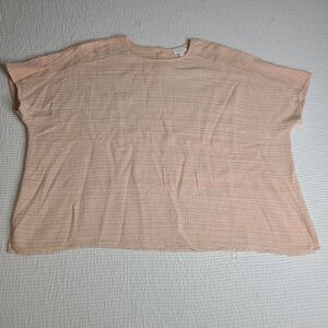 Pure Jill Kimono Womens XL Pink Surface-Stitched Double-Cloth Cotton Boxy